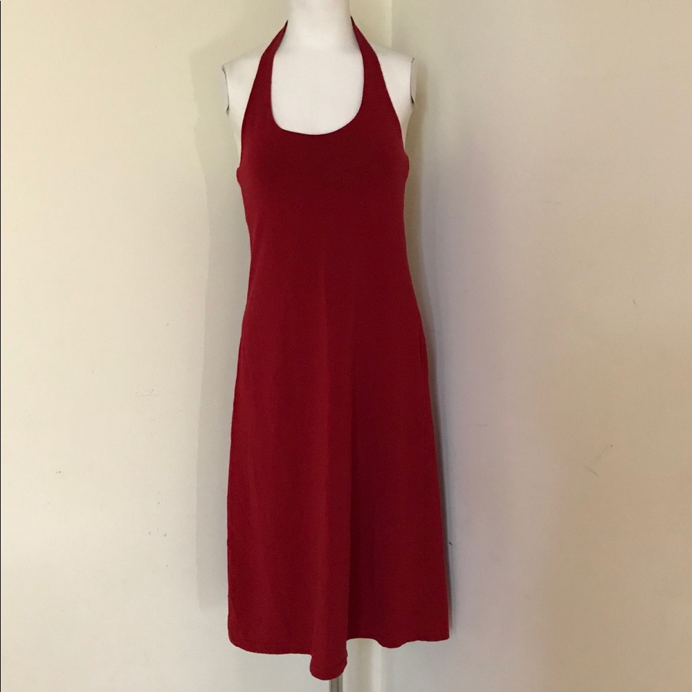 J Crew Red Halter Dress with Bralette
